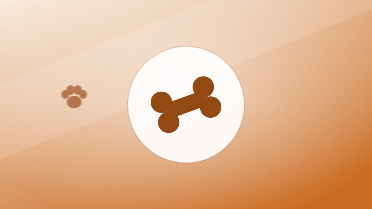 Illustration of a dog bone on a warm background