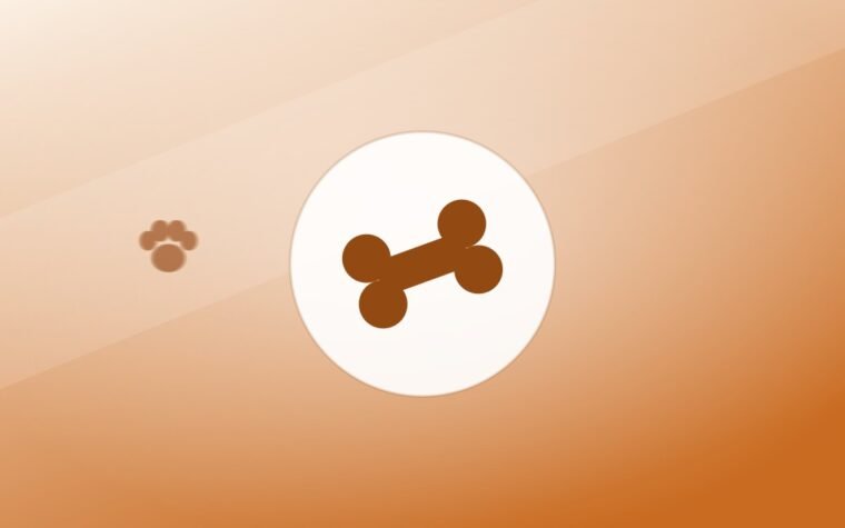 Illustration of a dog bone on a warm background
