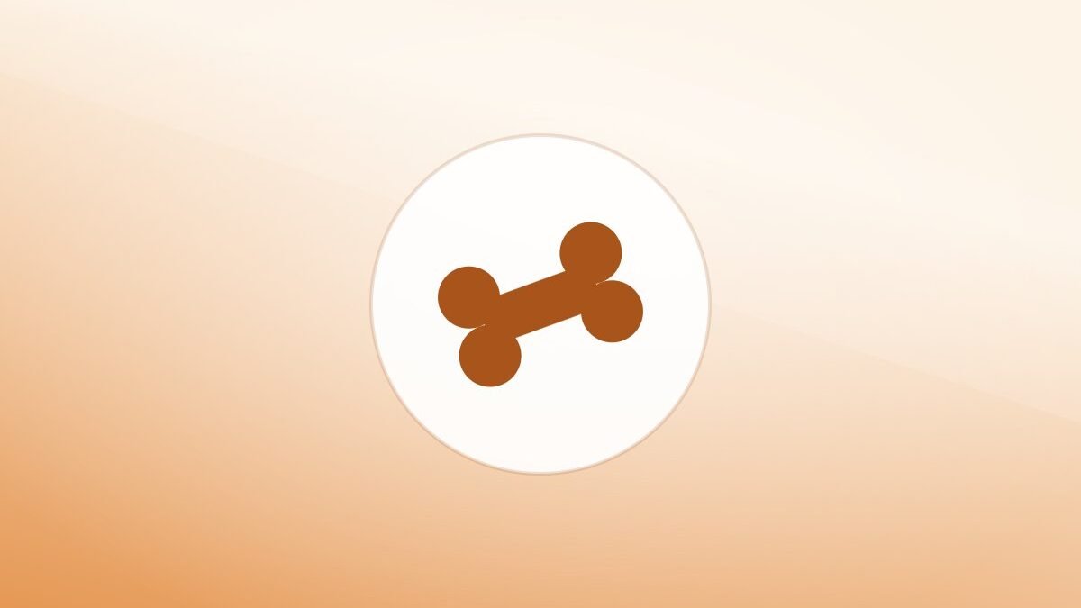 Illustration of a bone on a warm background