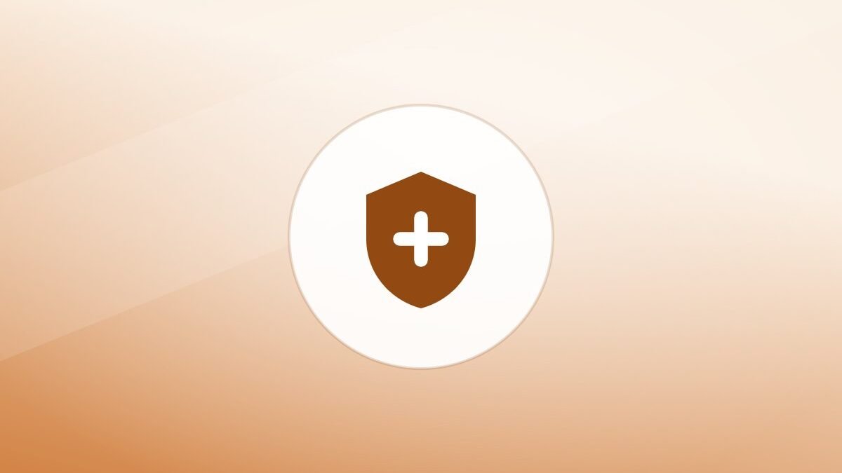 Illustration of a health shield on a warm background