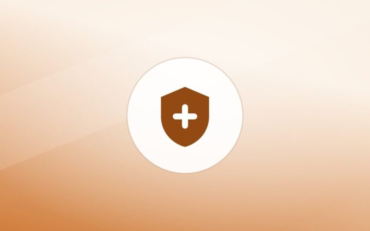 Illustration of a health shield on a warm background