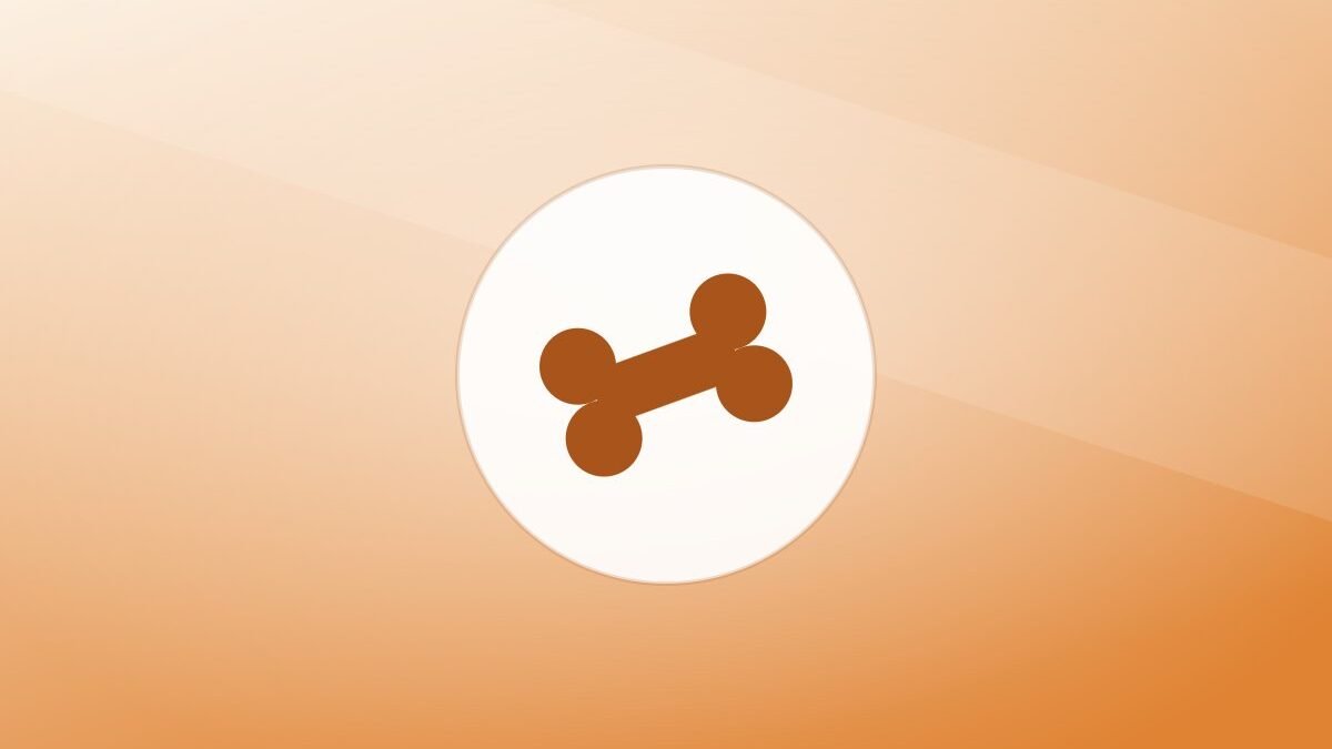 Illustration of a dog bone on a warm background