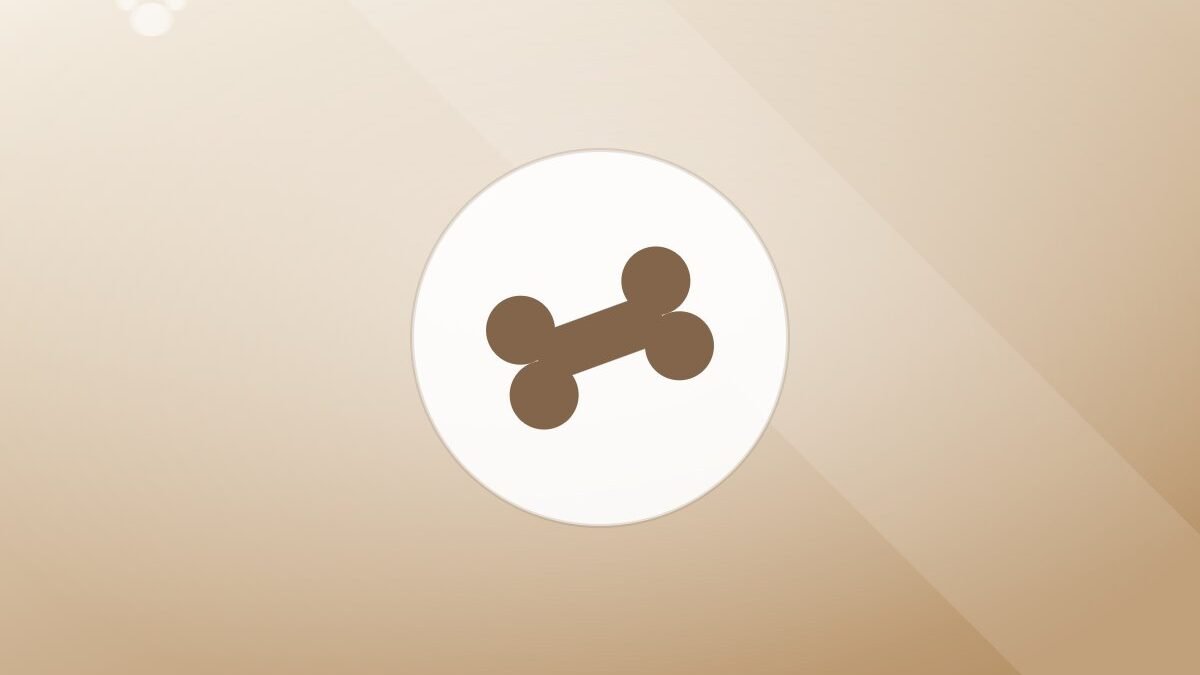 Illustration of a dog bone on a warm background