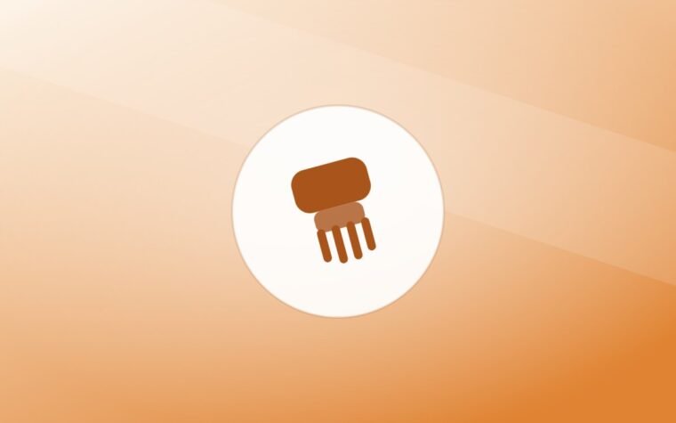 Illustration of a grooming brush on a warm background