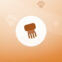 Illustration of a grooming brush on a warm background
