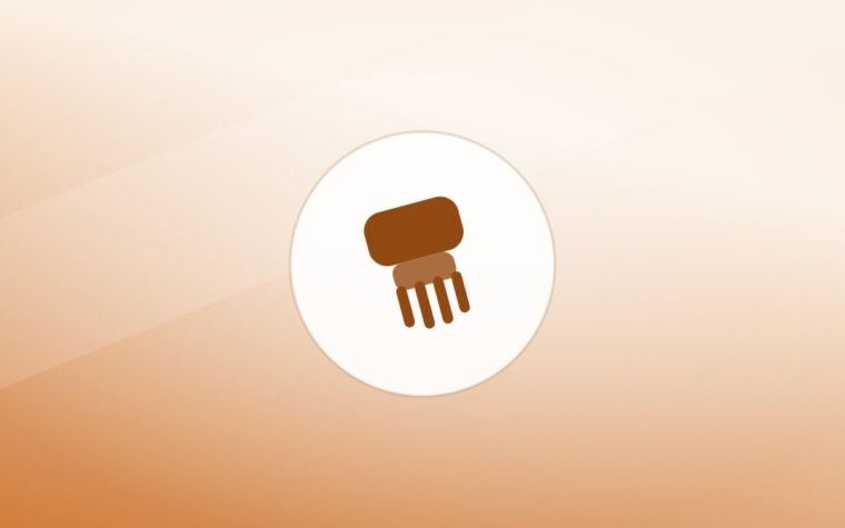 Illustration of a grooming brush on a warm background