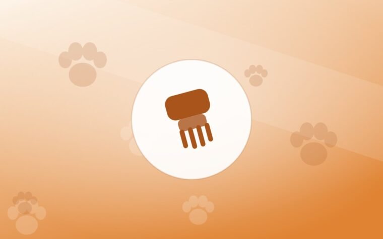 Illustration of a grooming brush on a warm background