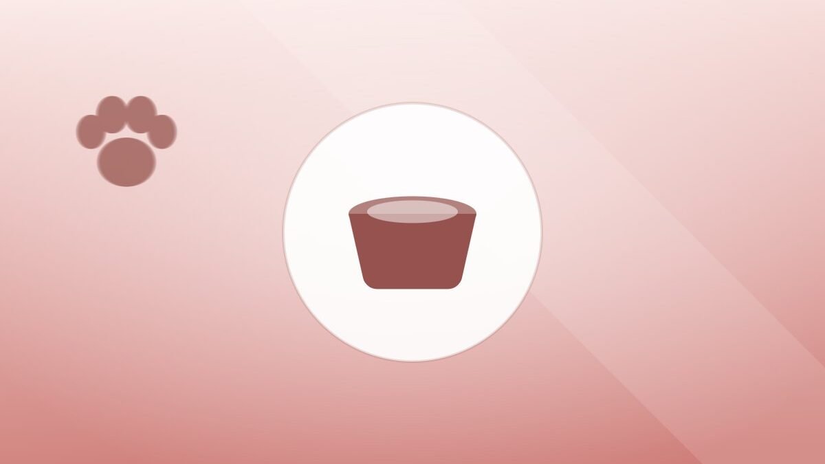 Illustration of a dog food bowl on a warm background
