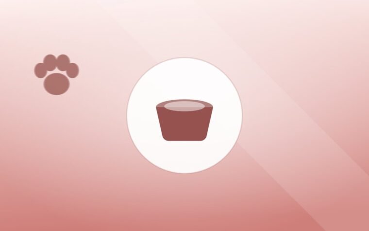Illustration of a dog food bowl on a warm background