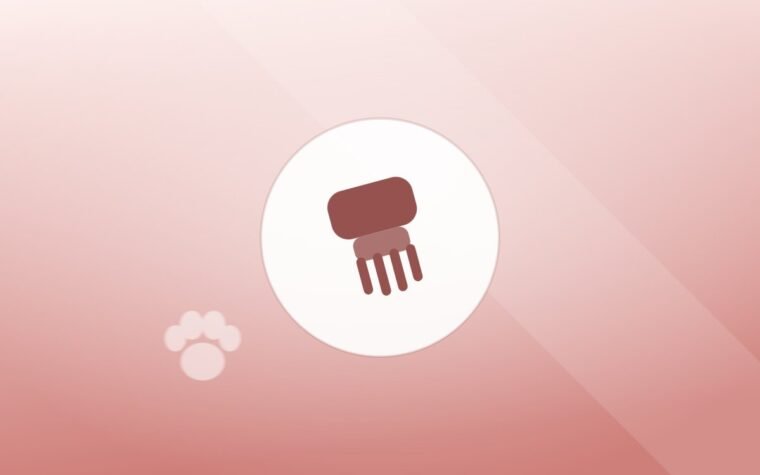 Illustration of a grooming brush on a warm background