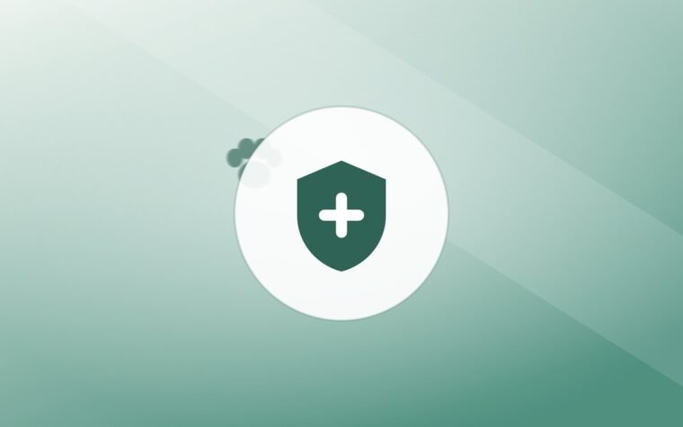 Illustration of a health shield on a warm background