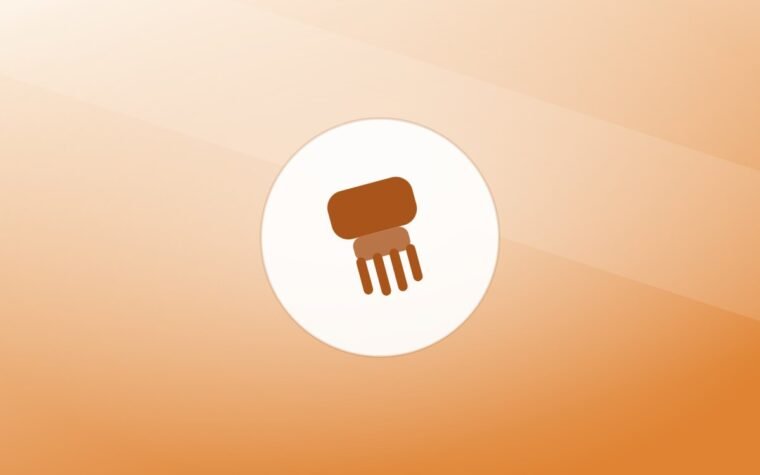 Illustration of a grooming brush on a warm background