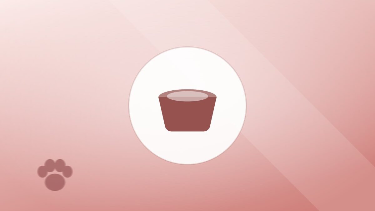 Illustration of a dog food bowl on a warm background