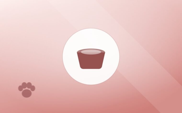 Illustration of a dog food bowl on a warm background