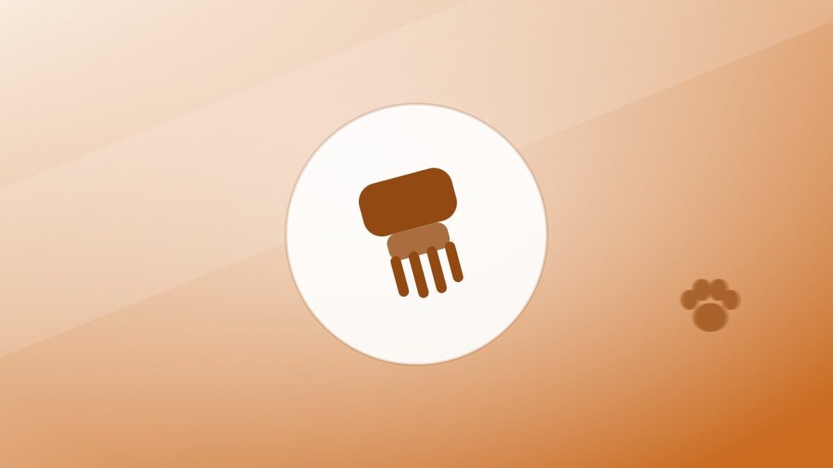 Illustration of a grooming brush on a warm background