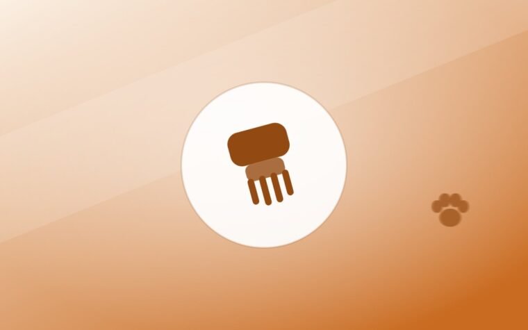 Illustration of a grooming brush on a warm background