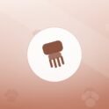 Illustration of a grooming brush on a warm background