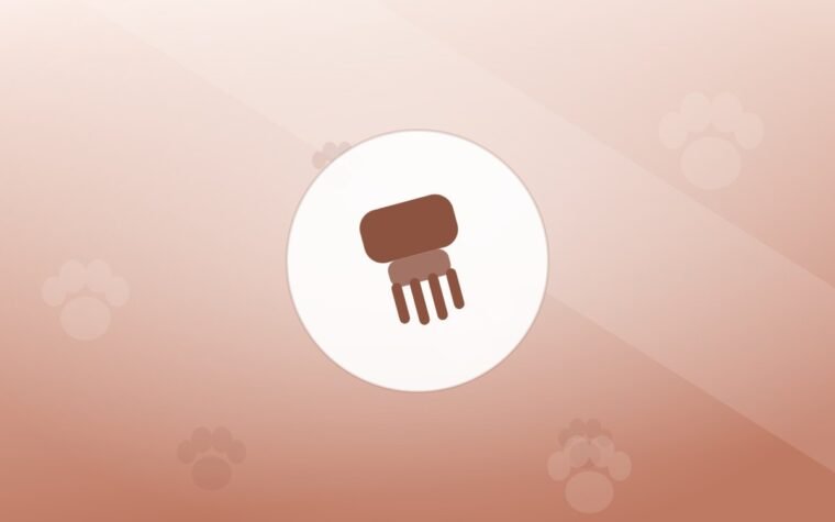 Illustration of a grooming brush on a warm background