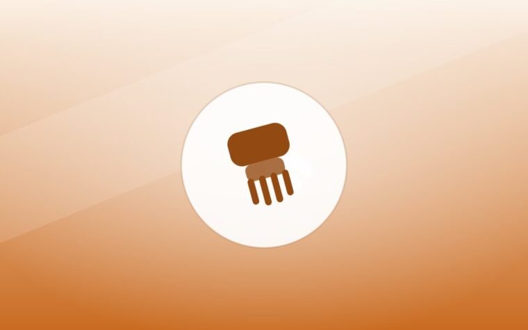 Illustration of a grooming brush on a warm background