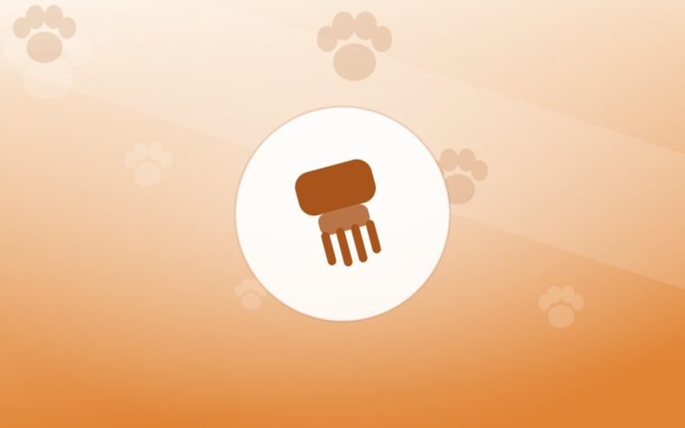 Illustration of a grooming brush on a warm background