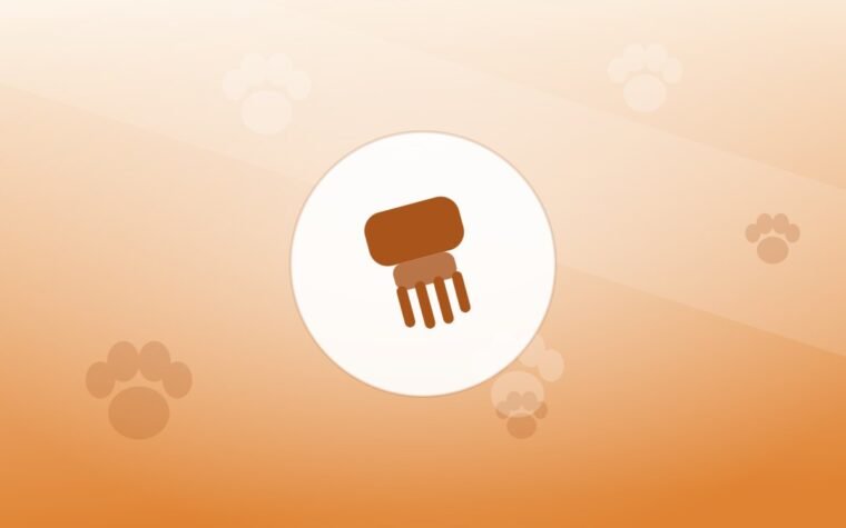 Illustration of a grooming brush on a warm background