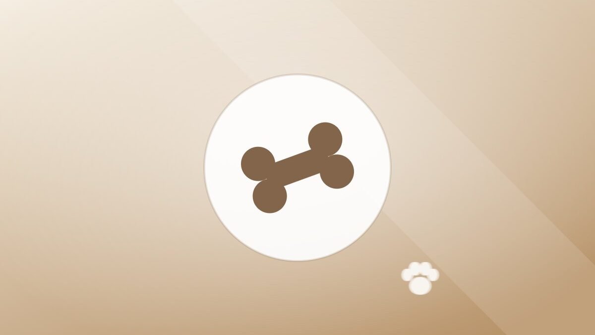 Illustration of a dog bone on a warm background