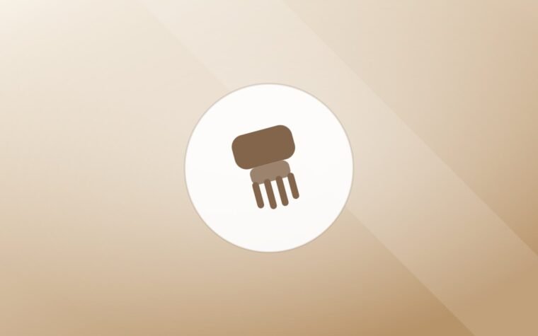 Illustration of a grooming brush on a warm background